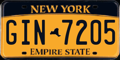 NY license plate GIN7205