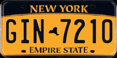 NY license plate GIN7210