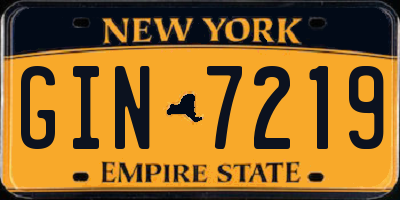 NY license plate GIN7219