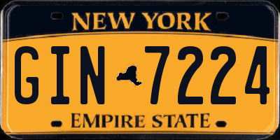 NY license plate GIN7224