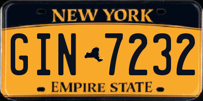 NY license plate GIN7232