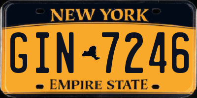 NY license plate GIN7246
