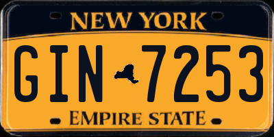 NY license plate GIN7253