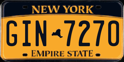NY license plate GIN7270