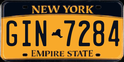 NY license plate GIN7284