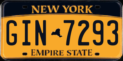 NY license plate GIN7293