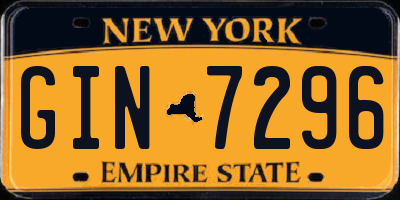 NY license plate GIN7296