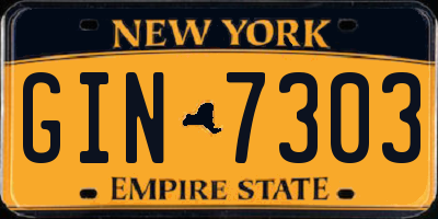 NY license plate GIN7303