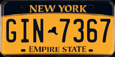 NY license plate GIN7367