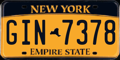 NY license plate GIN7378