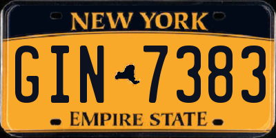 NY license plate GIN7383