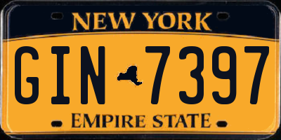 NY license plate GIN7397