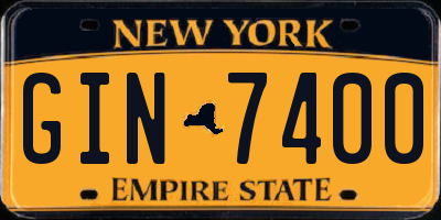 NY license plate GIN7400