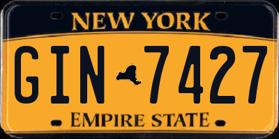 NY license plate GIN7427