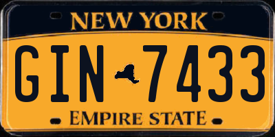 NY license plate GIN7433