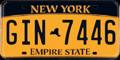 NY license plate GIN7446