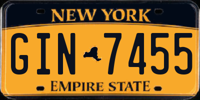 NY license plate GIN7455