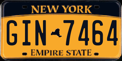NY license plate GIN7464