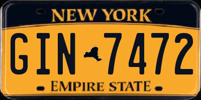 NY license plate GIN7472