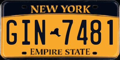 NY license plate GIN7481