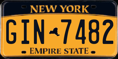 NY license plate GIN7482