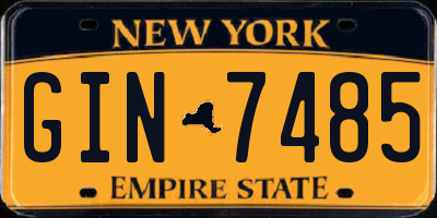 NY license plate GIN7485