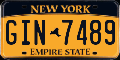 NY license plate GIN7489