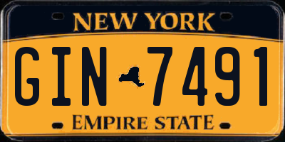 NY license plate GIN7491
