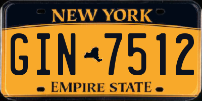 NY license plate GIN7512