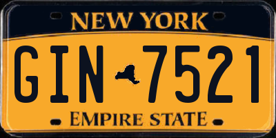 NY license plate GIN7521