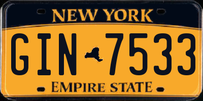 NY license plate GIN7533