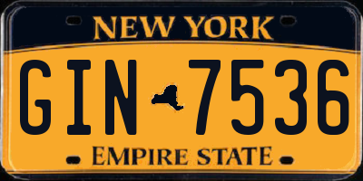 NY license plate GIN7536
