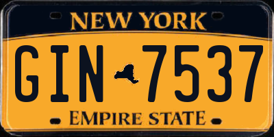 NY license plate GIN7537