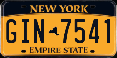 NY license plate GIN7541