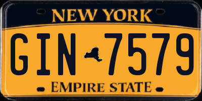 NY license plate GIN7579