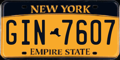 NY license plate GIN7607