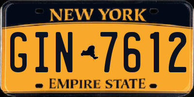 NY license plate GIN7612