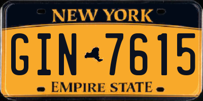 NY license plate GIN7615