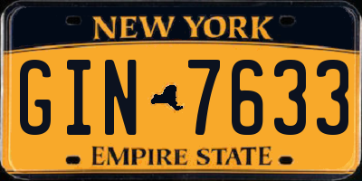 NY license plate GIN7633
