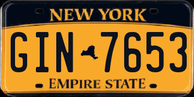 NY license plate GIN7653