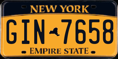 NY license plate GIN7658