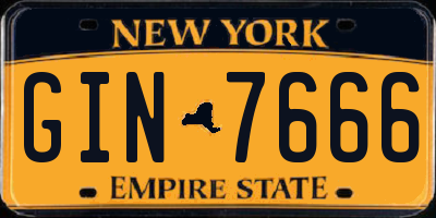 NY license plate GIN7666