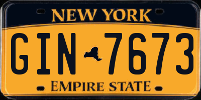 NY license plate GIN7673