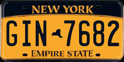 NY license plate GIN7682