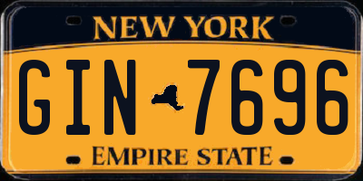 NY license plate GIN7696
