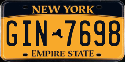 NY license plate GIN7698