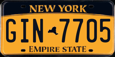 NY license plate GIN7705
