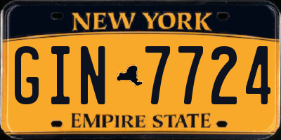 NY license plate GIN7724