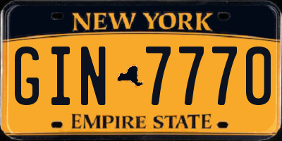 NY license plate GIN7770