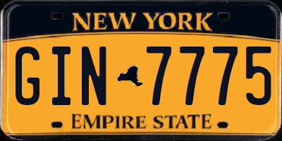 NY license plate GIN7775